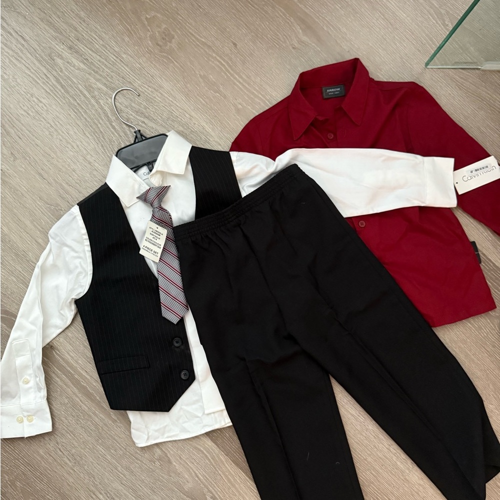 Calvin Klein Red and White Boys' Outfit
